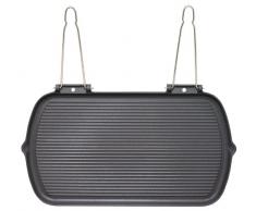 Chasseur Rechteckige Grillpfanne aus Gusseisen mit Drahtgriff glatter Boden 50 x 29 cm