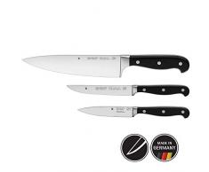 WMF Spitzenklasse Plus Messerset 3-teilig, 3 Messer, Küchenmesser geschmiedet, Performance Cut, Kochmesser, Steakmesser, Allzweckmesser