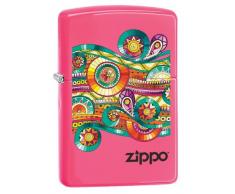 Zippo Feuerzeug 60002583 PL Zentangle Benzinfeuerzeug, Messing, neon pink, 1 x 3,5 x 5,5 cm