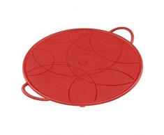 KUHN RIKON 23634 Küchenhelfer Accessoires Silikon Spritzschutz rot groß 30 cm mit Löchern backofenfest
