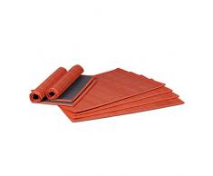 Relaxdays Tischset 6 teilig, Platzdeckchen, Bambus, rutschhemmende Unterseite, 30 x 45 cm, 6er Platzset, 6 Tischmatten, abwischbar, rot