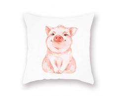 YANGYULU Super weicher Überwurf-Kissenbezug, Tiermotiv, dekorativer Kissenbezug für Sofa, Bettwäsche, Bunte Ölmalerei Katze, 45,7 x 45,7 cm Lp-Pig