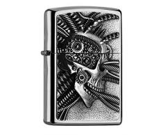 Zippo PL Cyberpunk Skull Feuerzeug, Messing, Silber, one Size