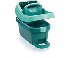 Leifheit Wischtuchpresse Profi XL mit Rollen und Tragegriff, mit Fußbedienung für rückenschonendes Putzen ohne Bücken und saubere Hände, 8 Liter Eimer mit Pressaufsatz, 39 x 29 x 51 cm