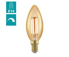 EGLO LED E14 dimmbar, Golden Vintage Glühbirne Kerze für Retro Beleuchtung, 4 Watt (entspricht 30 Watt), 320 Lumen, E14 LED warmweiß, 1700 Kelvin, LED Leuchtmittel, Edison Glühbirne C37, Ø 3,7 cm