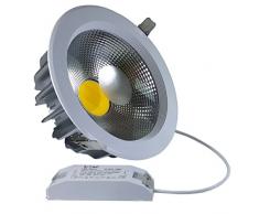 V-TAC 1165 40 W LED Einbaustrahler 230 V kaltes Licht 6000 K 120 Grad Spot Reflector Rund Aussenmass Durchmesser 222 mm Einbaumasse Durchmesser 205 mm IP20 Gehäuse weiß