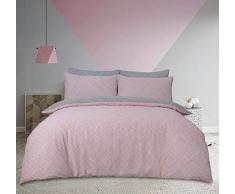 Sleepdown Square Dot Geo Pink Bettwäsche-Set, Rose, Doppelbett