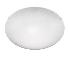 Trio Leuchten LED Deckenleuchten Gemma 673611201, Glas weiß mit Star Design, inkl. 12 Watt LED, Switch Dimmer