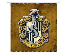 AMNYSF Vier College Embleme Harry Potter Hogwarts Magic Schule Decor Vorhang für die Dusche, Polyester-177,8 x 177,8 cm Wasserdicht-Badezimmer Zubehör Vorhänge mit 12 Haken Modern Multi 4099