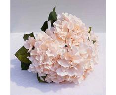 Künstliche Seidenblumen, Blumenstrauß, 5 Blüten, zu Hause, Hotel, Hochzeit, Party, Garten, Blumen, Hortensie, 10 Farben champagnerfarben