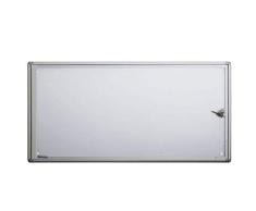 Maul 6820308 Schaukasten Extraslim, 3x A4, Magnetisch, Abschließbar, 35 x 71,1 x 2,7 cm (HxBxT), Aluminium Profil, Silber