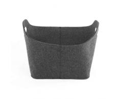 1buy3 Filzkorb oval, aus extra dickem Filz, Anthrazit, 36 x 28 x 25 cm