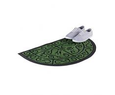 Relaxdays Fußmatte halbrund Gummi, Rutschfester Fußabstreifer für Außenbereich & Flur, Schmutzfangmatte 50x80 cm, grün