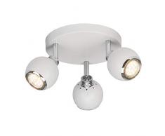 Brilliant Ina LED Spotrondell 3 flg Deckenstrahler schwenkbar weiß/chrom 750 Lumen, 3x GU10 3W LED-Reflektorlampen inklusive