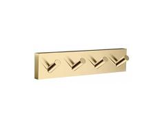 SMEDBO RV359 Vierfacher Handtuchhaken Haus aus poliertem Messing, gold, 17.8 x 4 x 4 cm