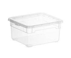 Rotho Clear Box Small Aufbewahrungsbox 2 l mit Deckel , Kunststoff (PP), transparent, 2 Liter (19 x 16,5 x 9 cm)