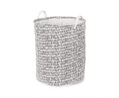 Store & Style Großer Wäschekorb, 38 x 48 cm, Schwarz/Weiß