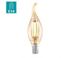 EGLO LED E14 Lampe, Amber Vintage Glühbirne Kerze für Retro Beleuchtung, 4 Watt (entspricht 22 Watt), 220 Lumen, E14 LED warmweiß, 2200 Kelvin, LED Leuchtmittel, Edison Glühbirne CF35, Ø 3,5 cm