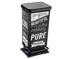 Rotho Paso Mülleimer 40 l mit geruchdichtem Deckel, Kunststoff (PP), Hipster, 40 Liter (35,3 x 29,5 x 67,6 cm)