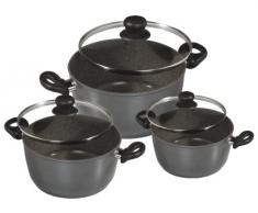 STONELINE Kochtopf-Set, 6-teilig, mit Glasdeckeln, induktionsgeeignet