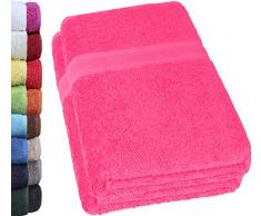 NatureMark 2er Pack DUSCHTÜCHER Premium Qualität 70x140cm DUSCHTUCH Dusch-Handtuch Doppelpack Farbe: Pink