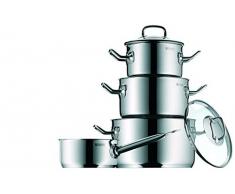 WMF Profi Plus Topfset 4-teilig, Cromargan Edelstahl poliert, Töpfe mit Glasdeckel, Induktionstöpfe, Topf Induktion, unbeschichtet