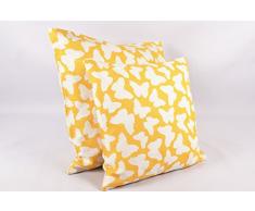 1buy3 Kissenbezug 4er-Pack! - Schmetterlinge gelb 50cmx 50cm aus 100% Baumwolle mit Reißverschluss