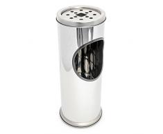 Relaxdays Standaschenbecher aus Edelstahl kleiner Stehaschenbecher mit entnehmbarem Aschebehälter und Abaschgitter Höhe ca. 37,5 cmAschenbecher für draußen mit integriertem Mülleimer, silber