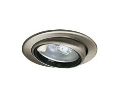 Paulmann 98474 Micro Line schwenkbar Einbaustrahler flach Einbauspot max. 1x20W Einbaulampe 12V G4 Metall Spot Eisen gebürstet Möbeleinbauleuchte, Silber