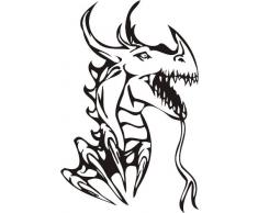 INDIGOS 4051095039631 Wandtattoo w345 Drachen Wandauskleber in 3 Größen, 120 x 77 cm, schwarz