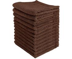 UTOPIA Handtücher Waschlappen 33 x 33 cm Luxus 12 Pack dunkelbraun