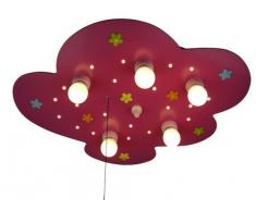 Niermann Standby Deckenleuchte Wölkchen, Blumenwiese, magenta mit LED-Schlummerlicht 760