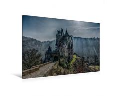Calvendo Premium Textil-Leinwand 120 cm x 80 cm quer, Burg Eltz | Wandbild, Bild auf Keilrahmen, Fertigbild auf echter Leinwand, Leinwanddruck Natur Natur