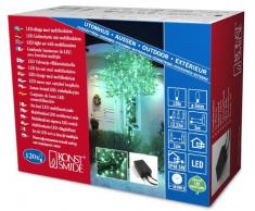 Konstsmide 3631-940 Micro LED Lichterkette / für Außen (IP44) / 24V Außentrafo / mit 8 Funktionen, Steuergerät und Memoryfunktion /120 jadegrüne Dioden / schwarzes Kabel