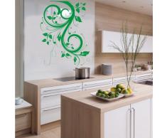 INDIGOS 4052166145121 Wandtattoo w659 schöne Tribal Blatt Wandaufkleber 120 x 90 cm, grün