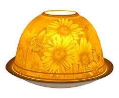 Himmlische Düfte Geschenkartikel GmbH Margeriten Windlicht, Porzellan, Weiss, 12x12x8 cm