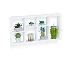 Relaxdays Wandregal schwebend, Hängeregal für Kinder, schwebendes Regal Holz, schmal, MDF, HxBxT: 30,5x61x7,5cm, weiß