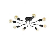 EGLO Deckenlampe Orazio, 8 flammige Deckenleuchte, Material: Stahl, Fassung: E27, Ø: 69 cm, schwarz