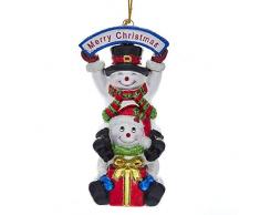 Kurt-Adler Glasornament mit S-Haken und Geschenkbox Festive Collection Stacked Snowman, Nb1512