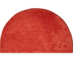 Grund Badteppich 32 mm 100% Polyacryl, ultra soft, rutschfest, ÖKO-TEX-zertifiziert, 5 Jahre Garantie, LEX, Badematte 50x80 cm halbrund, orange