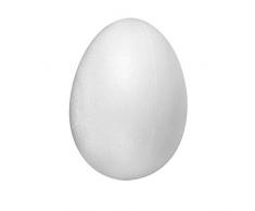 Rayher 30167000 Styropor-Ei, weiß, 2-teilig, 26 cm, 2 Halbschalen, zum Befüllen, Kunststoffeier, Styroporeier, Kunststoffeier, Ostereier, zum Bekleben und Bemalen