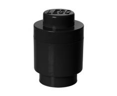 LEGO Aufbewahrungsstein, 1 Noppe, rund, Stapelbare Aufbewahrungsbox, 950 ml, schwarz