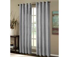 Thermo Ösen Vorhang mit Polar Fleece Rücken - 20500-350gr./m², Gardine Matt Verdunkelungsstoff Blickdicht. 245cm x 140cm (HxB), Grau 20500, 20500