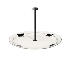 ASA Lignenoire Käseplatte Etagere, Porzellan, Weiß/Schwarz, 30 cm