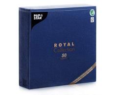 Papstar, 50 Servietten ROYAL Collection 1/4-Falz 48 cm x 48 cm dunkelblau, #11575