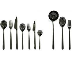Mepra 108722087 Linea Oro Nero Besteck-Set, 87 Teile, Metall, spülmaschinenfest