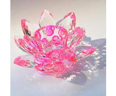 XIANGBAN Kristall-Kerzenständer Lotus-Kerzenständer Home Feng Shui Dekoration mit Geschenkbox Rose