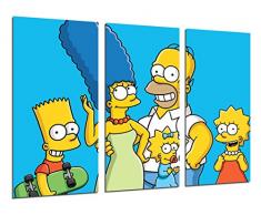Wandbild - Die Simpsons, Bart, Homer, 97 x 62 cm, Holzdruck - XXL Format - Kunstdruck, ref.26531