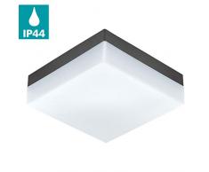 EGLO LED Außen-Deckenlampe Sonella, 1 flammige Außenleuchte für Wand und Decke, Deckenleuchte aus Kunststoff, Farbe: Anthrazit, weiß, IP44