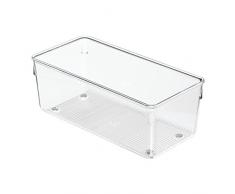 iDesign Schubladen Organizer, mittelgroßer Schubladeneinsatz aus Kunststoff, Besteckkasten für Schubladen in Küche, Bad und Büro, durchsichtig